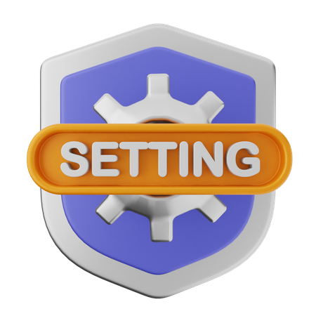 Setting Shield Protection  3D Icon