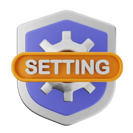 Setting Shield Protection  3D Icon