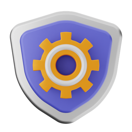 Setting Shield Protection  3D Icon