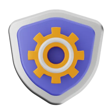 Setting Shield Protection  3D Icon