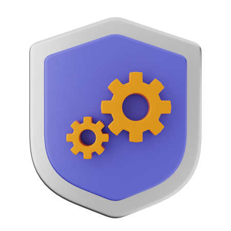 Setting Shield Protection  3D Icon