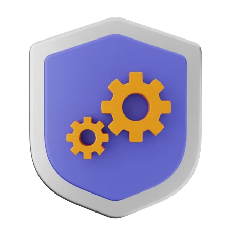 Setting Shield Protection  3D Icon