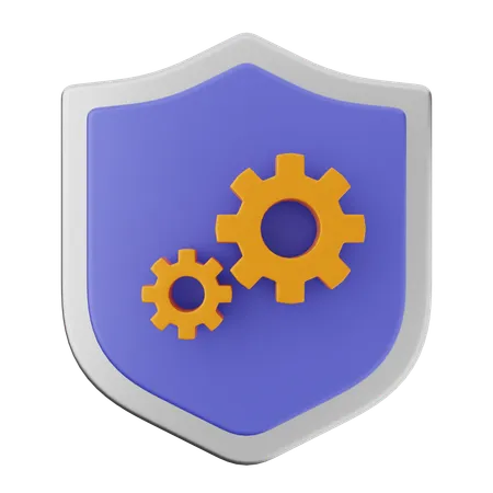 Setting Shield Protection  3D Icon