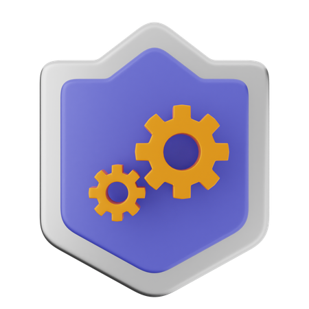 Setting Shield Protection  3D Icon