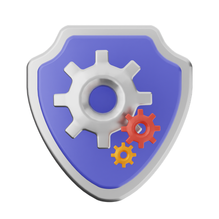 Setting Shield Protection  3D Icon