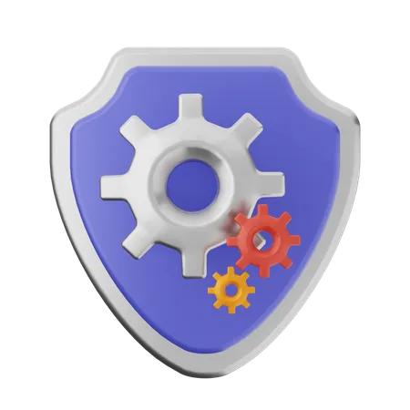 Setting Shield Protection  3D Icon