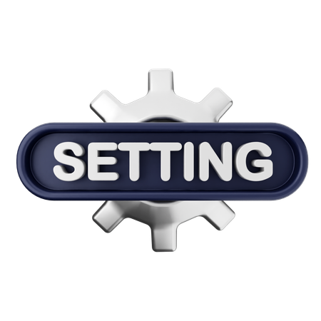 Setting Text Button  3D Icon