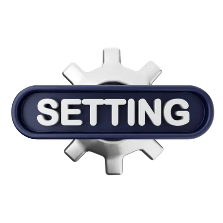 Setting Text Button  3D Icon