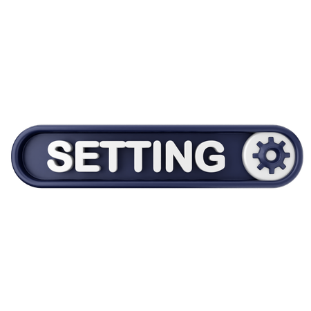 Setting Text Button  3D Icon