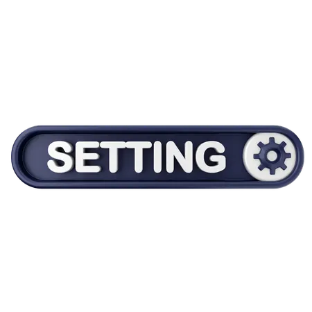 Setting Text Button  3D Icon