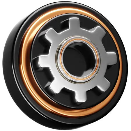 This Icon Features A Polished 3 D Gear Symbol Crafted With A Metallic Sheen Indicative Of Settings Or Customization Options Within A Digital Interface The Reflective Silver And Copper Tones Give It A Modern And High Tech Appearance Making It Suitable For Applications Software And Websites That Allow Users To Control Configurations And Preferences 3D Icon