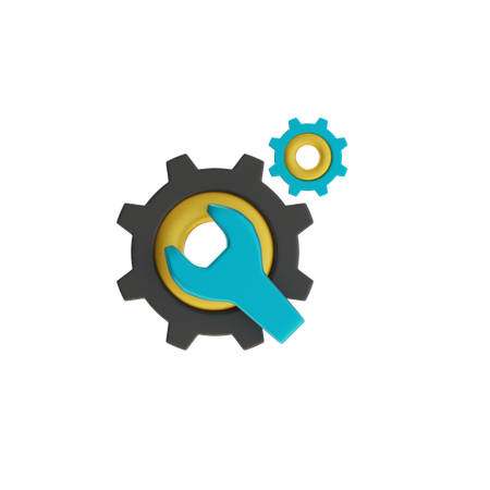 Settings Gear And Wrench  3D Icon