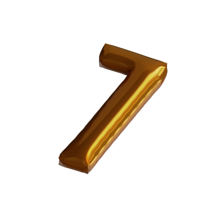 Seven Number Balloon  3D Icon