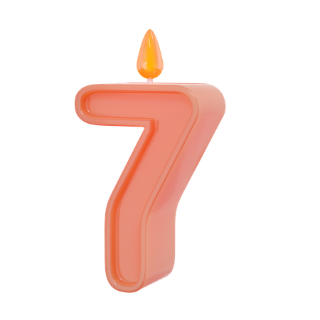 Seven Number Candle  3D Illustration