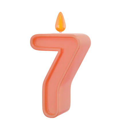 Seven Number Candle  3D Illustration