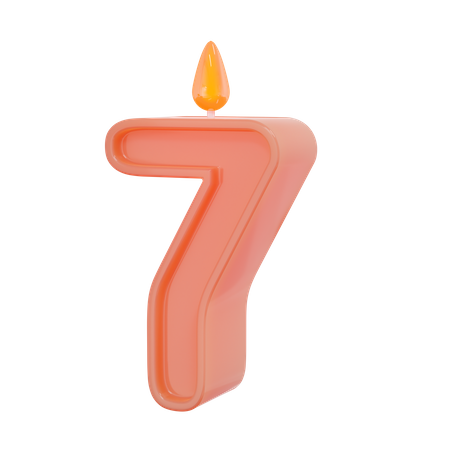Seven Number Candle 3D Illustration