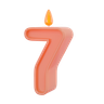 seven number candle emoji 3d