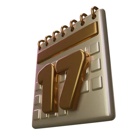 Seventeen Calendar  3D Icon
