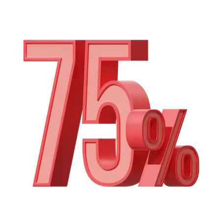 Seventy Five Percent  3D Icon