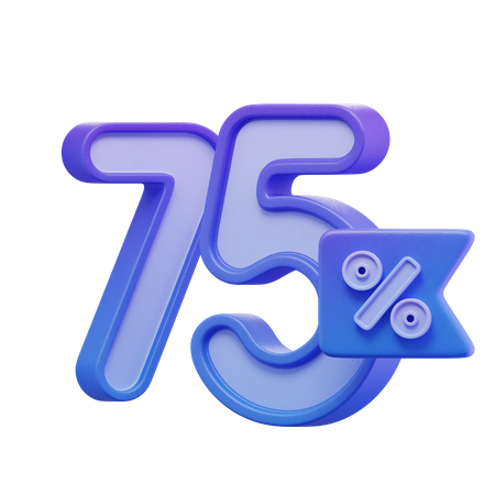 Seventy Five Percent  3D Icon