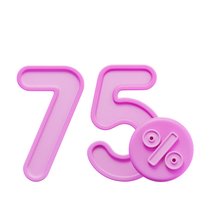 Seventy Five Percent  3D Icon