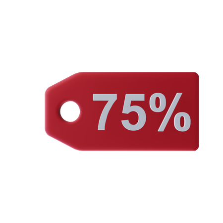 Seventy Five Percent  3D Icon