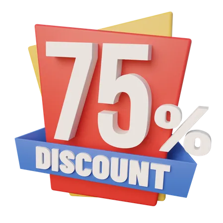 Seventy Five Percent Discount  3D Icon