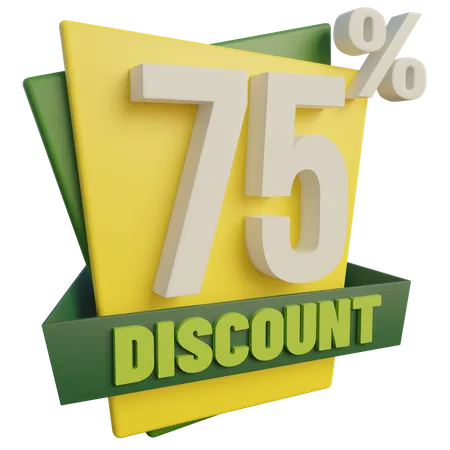 Seventy Five Percent Discount  3D Icon