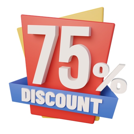 Seventy Five Percent Discount  3D Icon