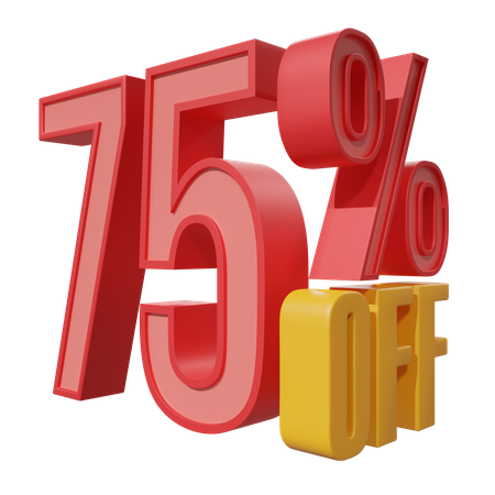 Seventy Five Percent Off  3D Icon