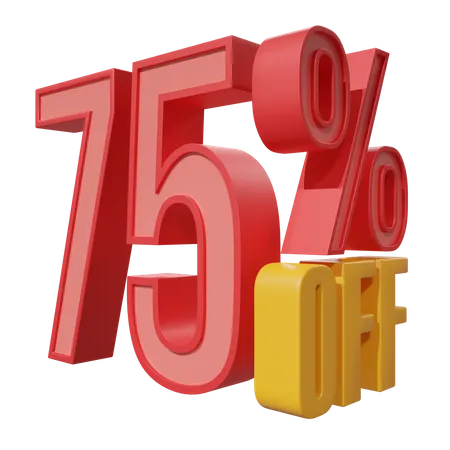 Seventy Five Percent Off  3D Icon