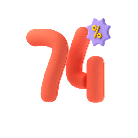 Seventy Four Percent Discount  3D Icon