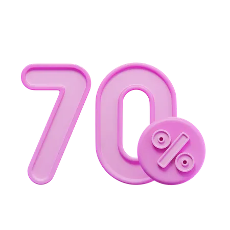 Seventy Percent  3D Icon