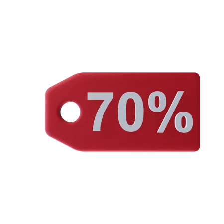 Seventy Percent Icon Discount With Transparent Background 3D Icon