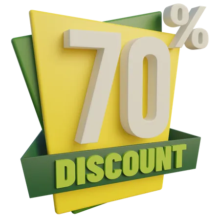 Seventy Percent Discount  3D Icon