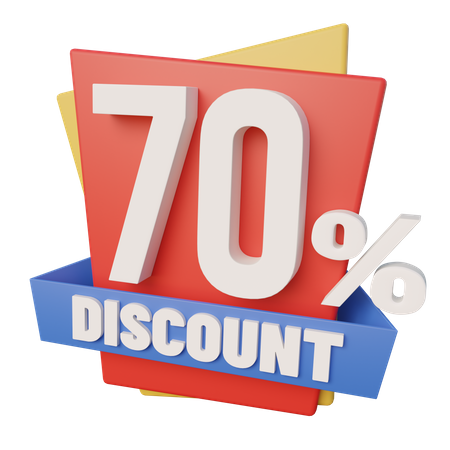 Seventy Percent Discount  3D Icon