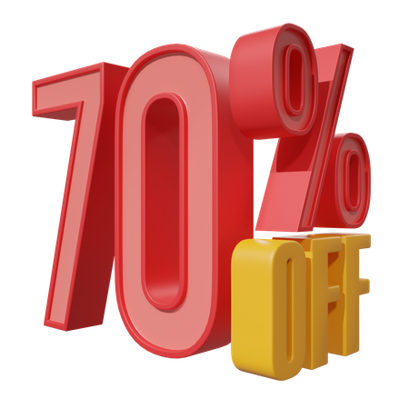 Seventy Percent Off  3D Icon