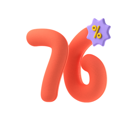 Seventy Six Percent Discount  3D Icon