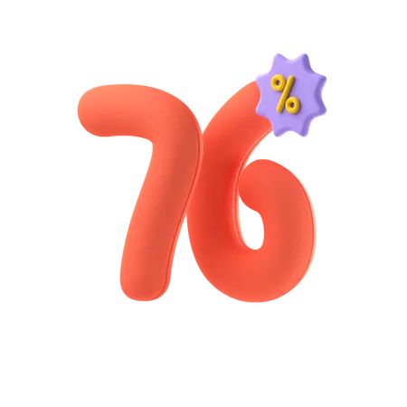 Seventy Six Percent Discount  3D Icon