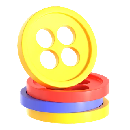 Sewing Button  3D Icon