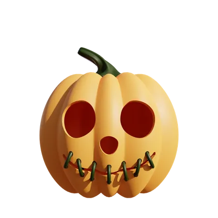 Sewn Mouth Pumpkin  3D Icon