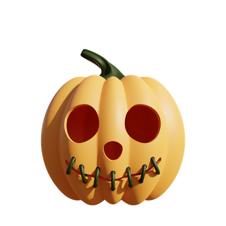Sewn Mouth Pumpkin  3D Icon