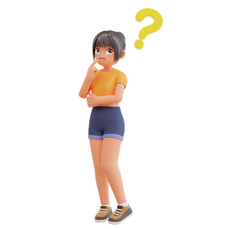 Sexy girl having some doubt  3D Illustration
