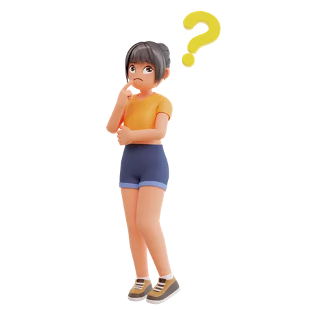 Sexy Girls With Question Mark 3 D Illustration 3D Illustration