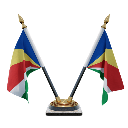 Seychelles soporte de bandera de escritorio doble  3D Flag