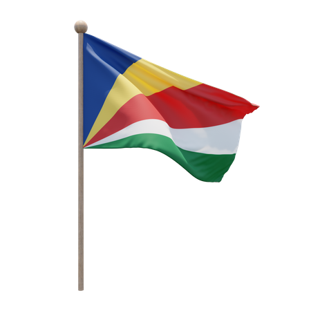 Mât de drapeau des Seychelles  3D Flag