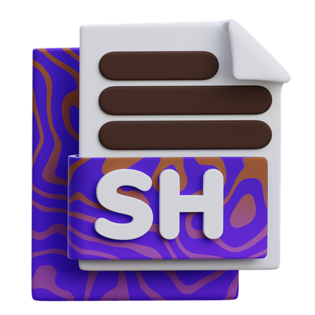 Sh File  3D Icon