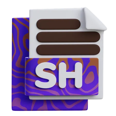 Sh File  3D Icon