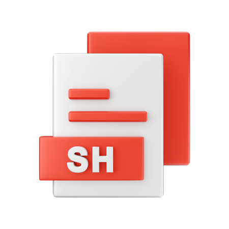 Sh File  3D Illustration