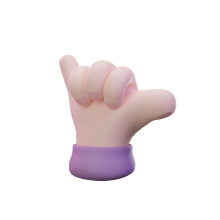 Shaka Hand Hand Gesture  3D Icon